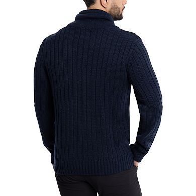 Men's Xray Regular Fit Cable Knit Shawl Collar Sweater
