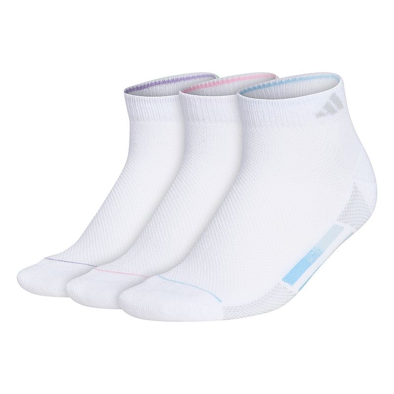 Womens adidas Superlite Stripe Low-Cut Socks 3-Pack, White