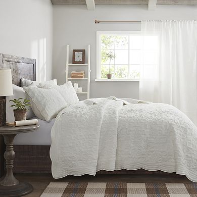 Madison Park Elsa 3-piece Embroidered Faux Fur Quilt Set with Shams