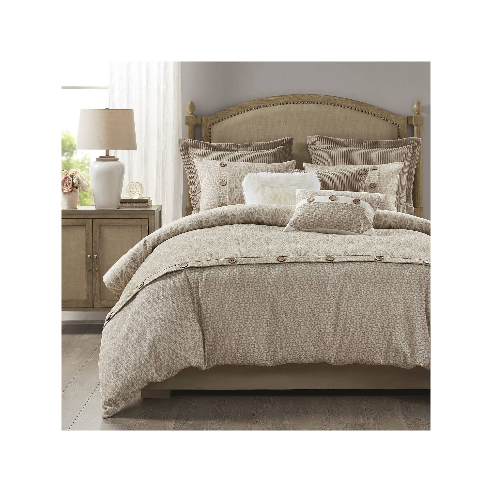 Madison Park Signature Grace Geometric Oversized Jacquard Comforter Set wit