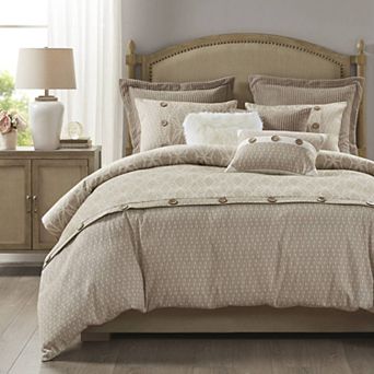 Madison Park Signature Grace Geometric Oversized Jacquard Comforter Set with Throw Pillows