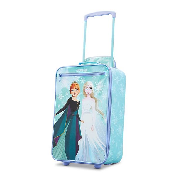 Frozen Elsa Softside Luggage - 17 inch Wheeled Rolling Suitcase Travel  Trolley for Kids 