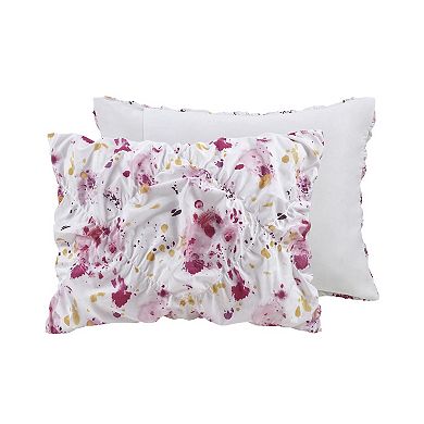 Intelligent Design Marissa Floral Printed Ruched Comforter Set with Shams