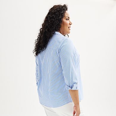 Plus Size Croft & Barrow® Essential Comfort Stretch Shirt