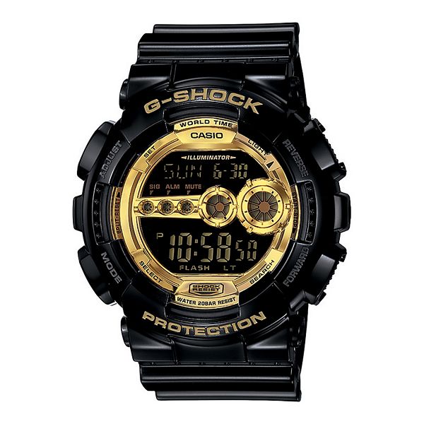 insondable soldadura Colonos Casio G-Shock Men's Black & Gold Digital Watch - GD100GB-1CS