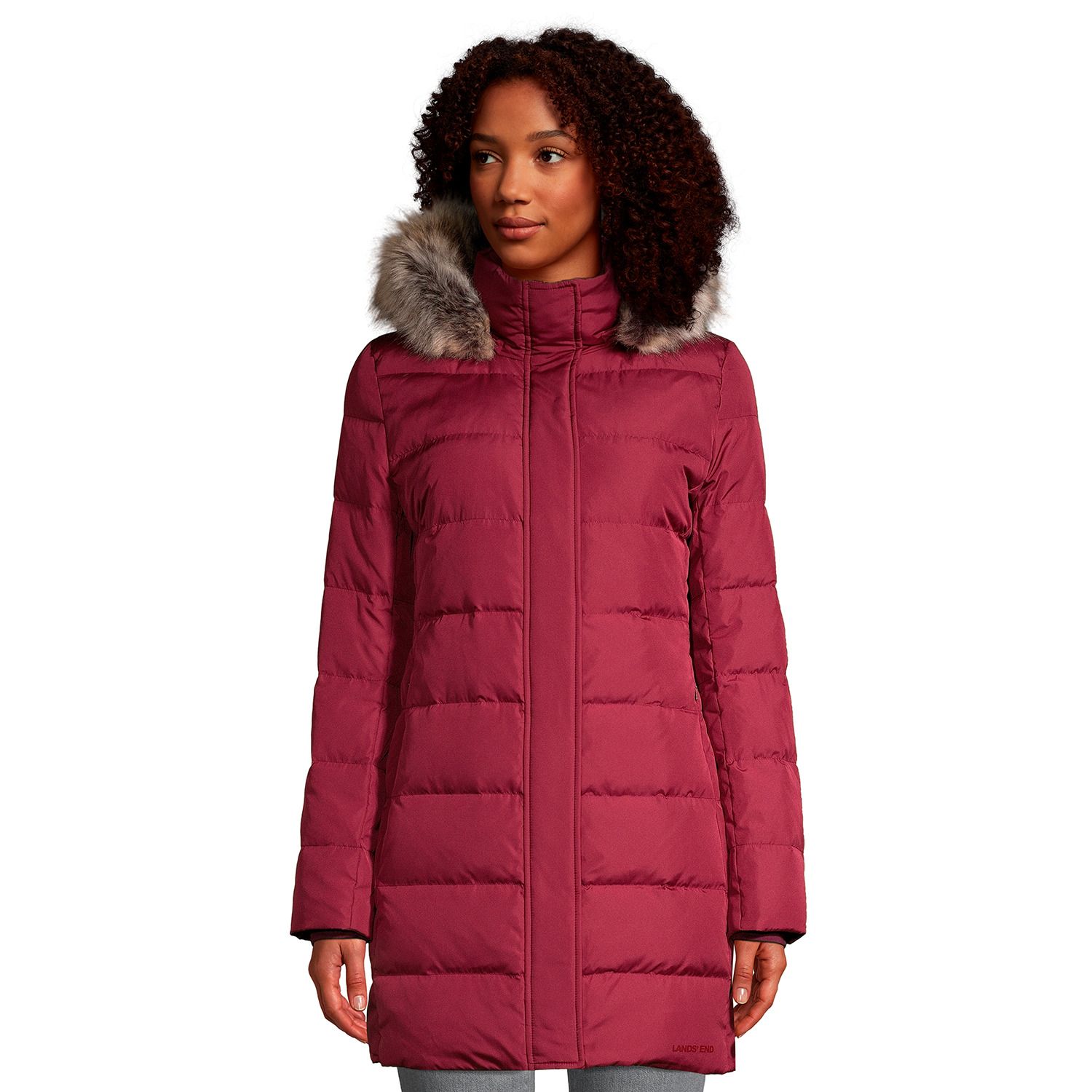 womens red coat with hood