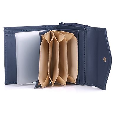 Julia Buxton Heiress French Purse Leather Accordion Wallet