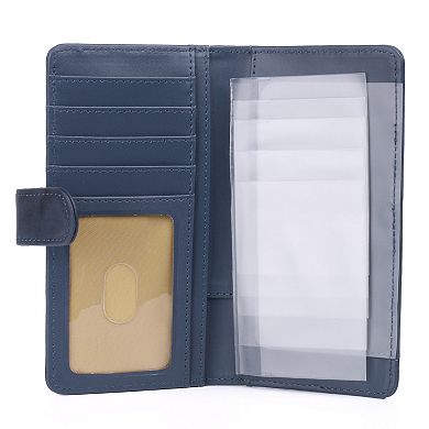 Julia Buxton Heiress Pik-Me-Up RFID-Blocking Leather Checkbook Keeper