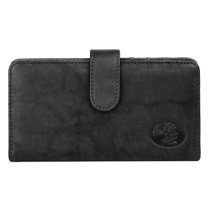 UPC 628210180321 product image for Julia Buxton Heiress Pik-Me-Up RFID-Blocking Leather Checkbook Keeper, Black | upcitemdb.com