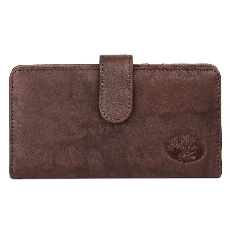 UPC 628210180338 product image for Julia Buxton Heiress Pik-Me-Up RFID-Blocking Leather Checkbook Keeper, Brown | upcitemdb.com