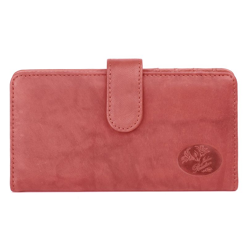 UPC 628210180352 product image for Julia Buxton Heiress Pik-Me-Up RFID-Blocking Leather Checkbook Keeper, Red | upcitemdb.com