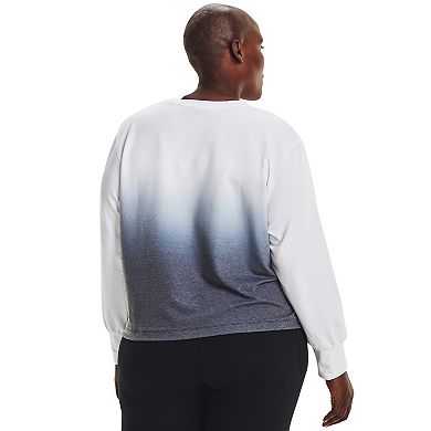 Plus Size Under Armour Rival Ombre French Terry Crewneck Top