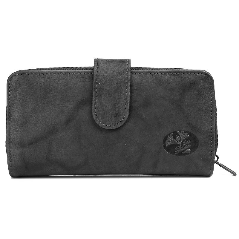 UPC 628210180000 product image for Julia Buxton Heiress RFID-Blocking Leather Checkbook Wallet, Black | upcitemdb.com