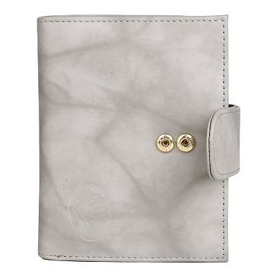 Julia Buxton Heiress Double Cardex Wallet - Crunch Leather With Floral Emboss, Black