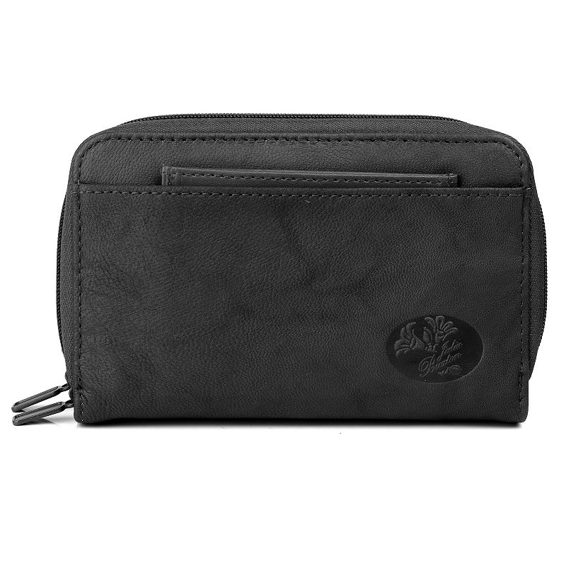 UPC 628210180086 product image for Julia Buxton Heiress RFID-Blocking Leather Double Zip Organizer Wallet, Black | upcitemdb.com