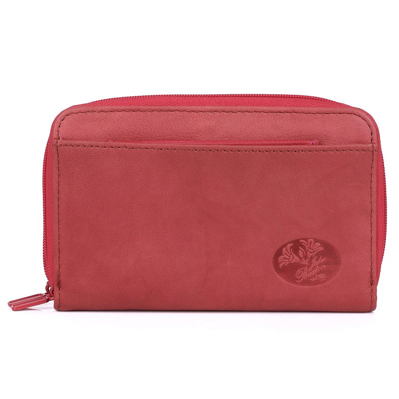 UPC 628210180116 product image for Julia Buxton Heiress RFID-Blocking Leather Double Zip Organizer Wallet, Red | upcitemdb.com