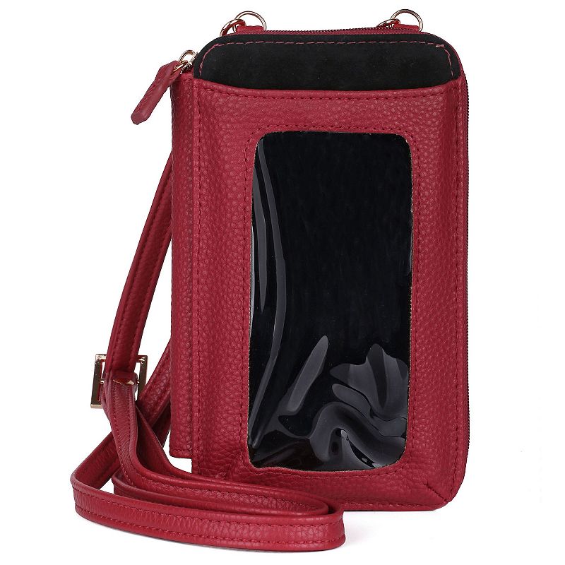 Julia Buxton Everywhere RFID-Blocking Cell Phone Crossbody Bag, Red
