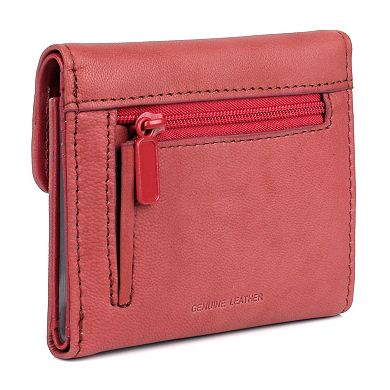 Julia Buxton Heiress Pik-Me-Up RFID-Blocking Leather Mini-Trifold Wallet