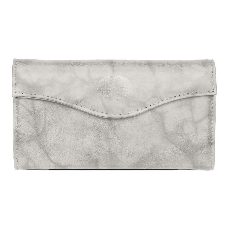 Julia Buxton Heiress RFID-Blocking Leather Organizer Clutch, Gray