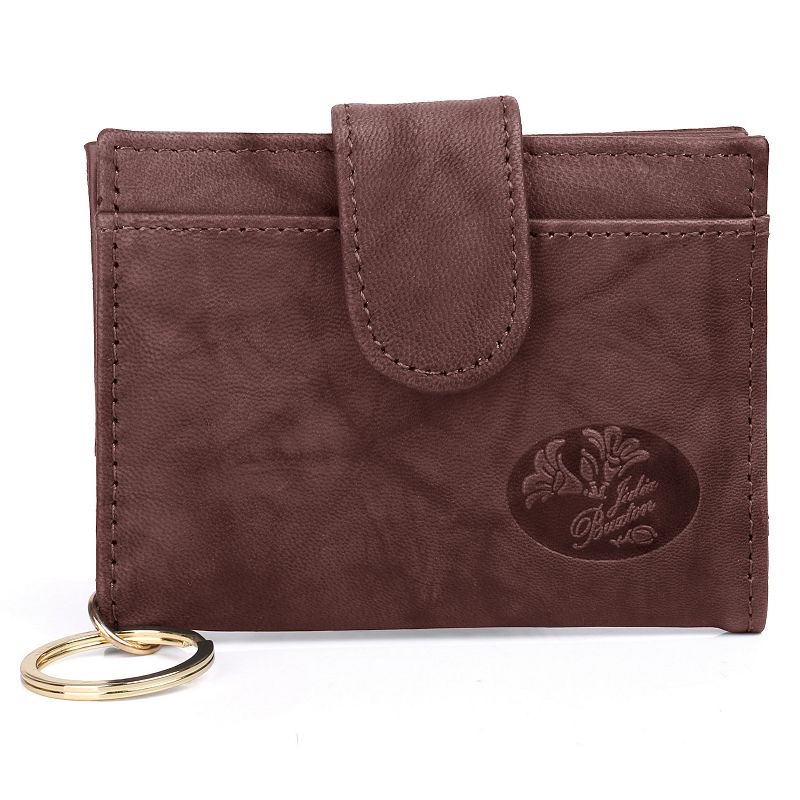 UPC 628210180215 product image for Julia Buxton Heiress Pik-Me-Up RFID-Blocking Leather Card Case, Brown | upcitemdb.com