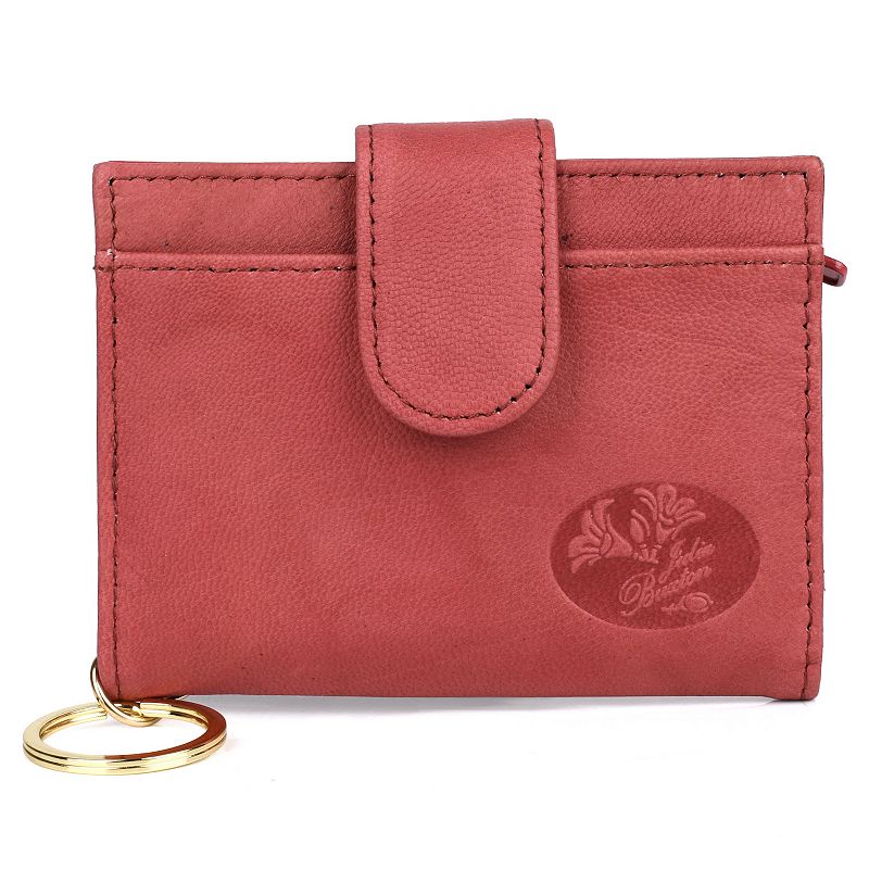 UPC 628210180239 product image for Julia Buxton Heiress Pik-Me-Up RFID-Blocking Leather Card Case, Red | upcitemdb.com