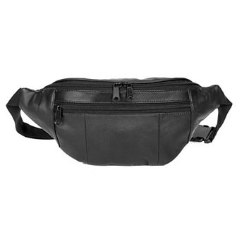 Julia Buxton 3-Zipper Leather Belt Bag