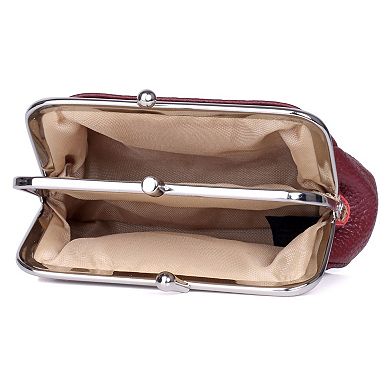 Julia Buxton Hudson Pik-Me-Up Triple Frame Leather Coin Purse