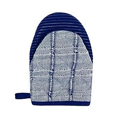 KitchenAid Beacon Two-Tone Mini Oven Mitt Set, Blue Corn/Cobalt