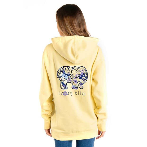 Women s IVORY ELLA Field Of Butterflies Oversized Hoodie