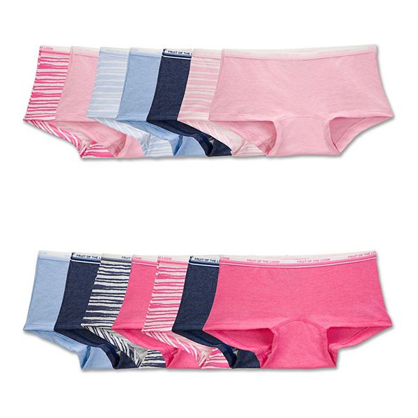Girls 414 Fruit of the Loom 14Pack Signature Boy Short Panties