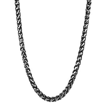 LYNX Men's Ion-Plated Stainless Steel Wheat Chain Necklace