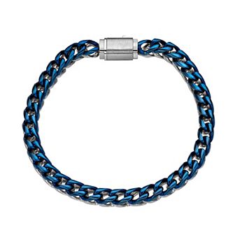 LYNX Men's Stainless Steel Foxtail Chain Bracelet