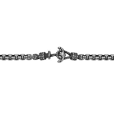 LYNX Men's Stainless Steel Anchor Box Chain Bracelet