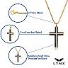 LYNX Men's Two Tone Ion-Plated Stainless Steel Cross Pendant Necklace