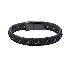 Kohls mens leather deals bracelet