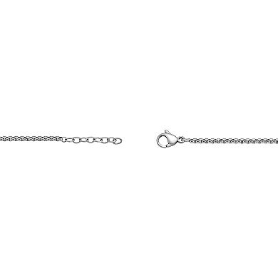 LYNX Men's Stainless Steel Black Cubic Zirconia Anchor & Sword Pendant Necklace