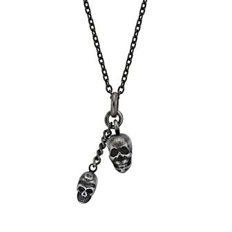 LYNX Men's Stainless Steel Skull Necklace