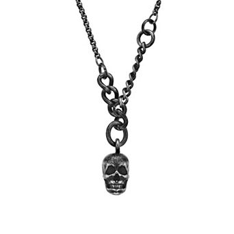 LYNX Men's Stainless Steel Skull Necklace