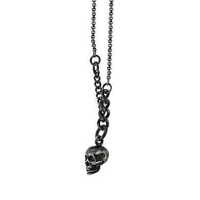 LYNX Men's Stainless Steel Skull Necklace