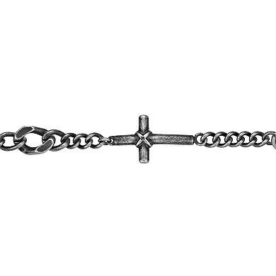 LYNX Men's Stainless Steel Horizontal Cross Bracelet