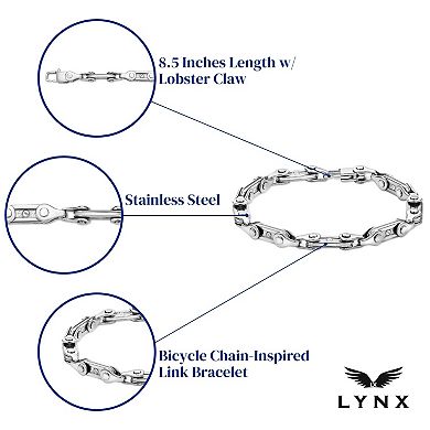 Men's LYNX Stainless Steel Bicycle Chain-Inspired Link Bracelet