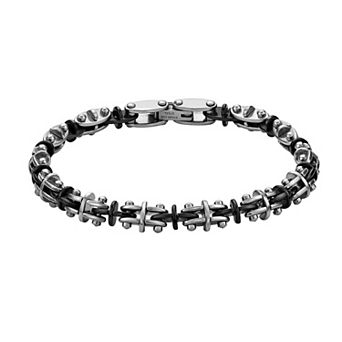 LYNX Men's Two-Tone Ion-Plated Stainless Steel Bike Chain Bracelet