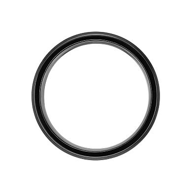 LYNX Men's Black Zirconium & Abalone Shell Inlay Ring