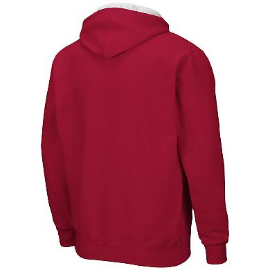 Men's Colosseum Cardinal Arkansas Razorbacks Arch & Logo 3.0 Full-Zip Hoodie