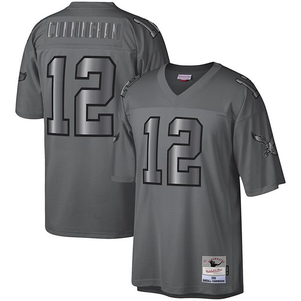 Men's Mitchell & Ness Randall Cunningham Charcoal Philadelphia Eagles 1990  Retired Player Metal Legacy Jersey