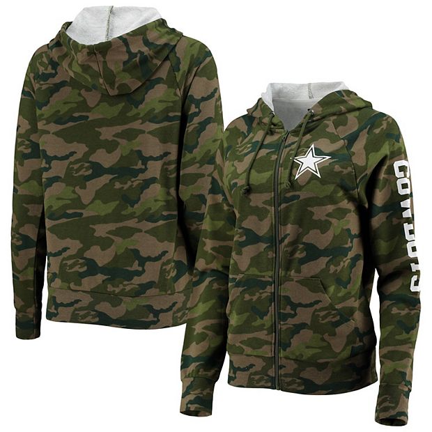 Women's New Era Camo Dallas Cowboys Raglan Full-Zip Hoodie