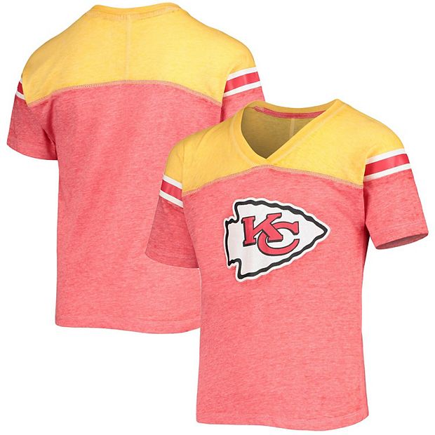 Kansas City Chiefs Women's V-Neck T-shirt Dress Casual Short Sleeve Sundress