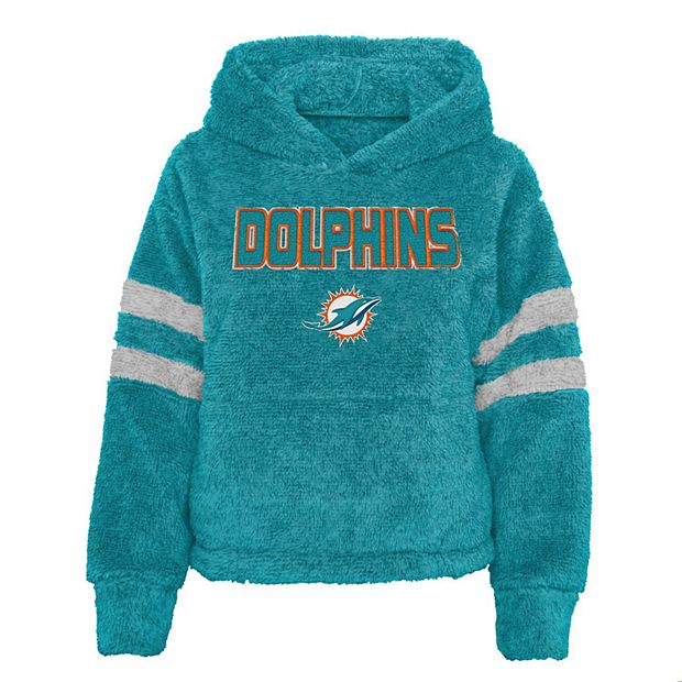 Girls Youth Aqua Miami Dolphins Huddle Up Sherpa Fashion Hoodie