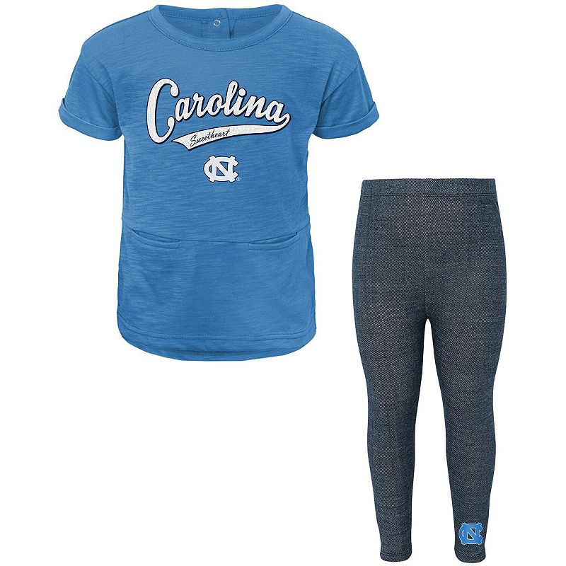 Girls Preschool Carolina Blue North Carolina Tar Heels Stadium T-Shirt & Le