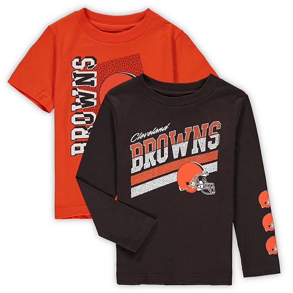 Toddler Orange/Brown Cleveland Browns For the Love of the Game T-Shirt  Combo Set